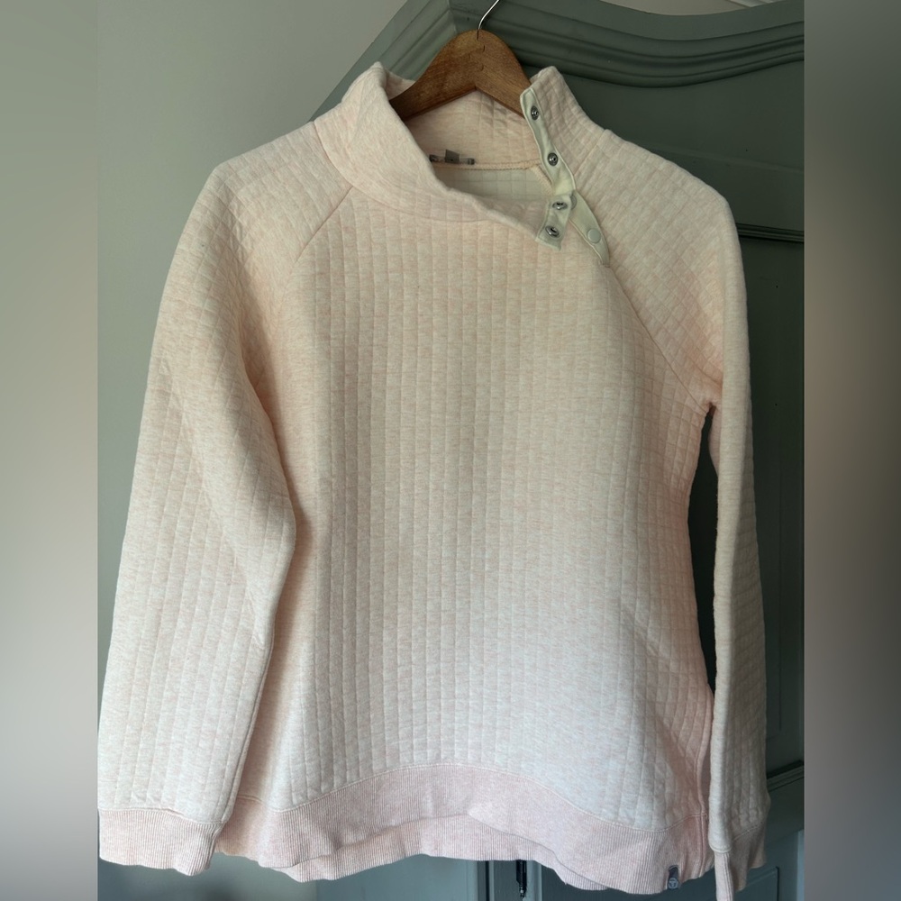 T by TALBOTS Top Women's small soft pink Quilted mock neck
